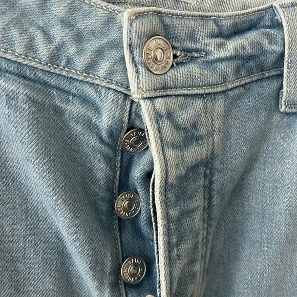 Paige Sarah Straight Ankle Distressed Buttonfly Jeans womens size 30 - Picture 5 of 11